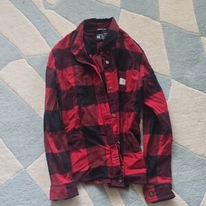 Carhartt Red and Black Plaid Button Down Shirt